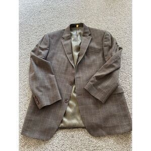 Lauren Ralph Lauren Brown Plaid Blazer Classic Business Professional Sport Coat
